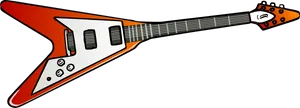 Redand White Electric Guitar PNG Image