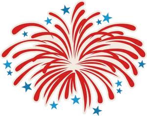 Redand White Firework Explosion PNG Image