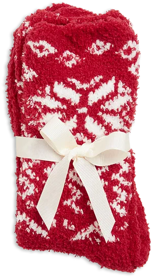 Redand White Fluffy Blanketwith Bow PNG Image