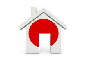 Redand White Home Iconon Black Background PNG Image