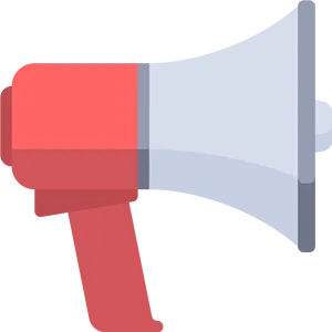 Redand White Megaphone Vector PNG Image