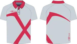 Redand White Modern Polo Shirt Design PNG Image