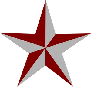 Redand White Nautical Star PNG Image