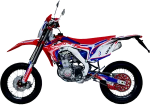 Redand White Offroad Motorcycle PNG Image