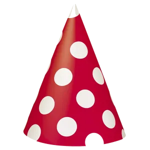 Redand White Polka Dot Party Hat PNG Image