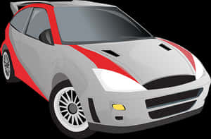 Redand White Race Car Illustration PNG image with transparent background