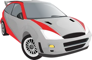 Redand White Race Car Illustration PNG Image