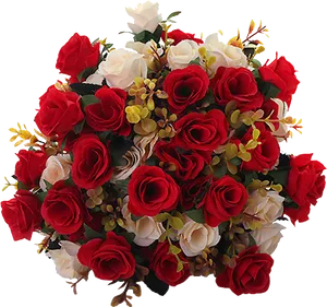 Redand White Rose Bouquet PNG Image