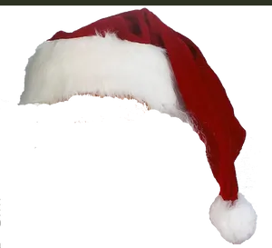 Redand White Santa Hat Black Background PNG Image