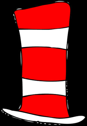 Redand White Striped Top Hat PNG image with transparent background