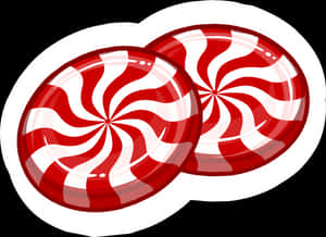 Redand White Swirl Candies Illustration PNG image with transparent background