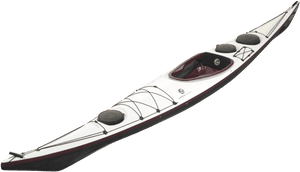 Redand White Touring Kayak PNG image with transparent background
