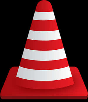 Redand White Traffic Cone Graphic PNG image with transparent background