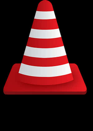 Redand White Traffic Cone Graphic PNG image with transparent background