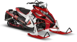 Redand White Yamaha Snowmobile PNG Image