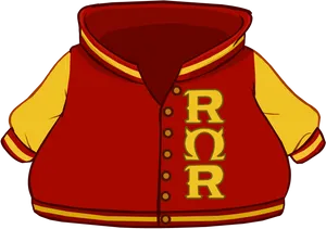 Redand Yellow Letterman Jacket PNG Image