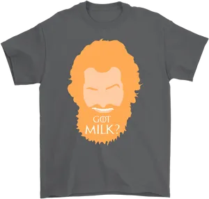 Redhead Beard Got Milk Tshirt Design PNG Image