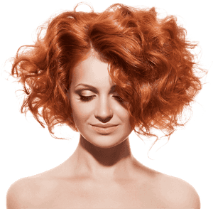Redhead Beauty Closed Eyes PNG image with transparent background