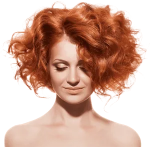 Redhead Beauty Closed Eyes PNG Image