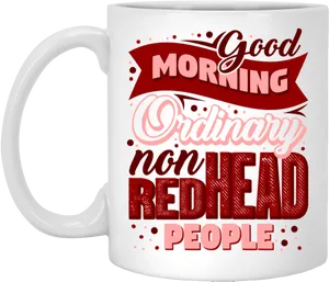 Redhead Themed Mug PNG Image