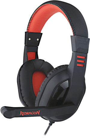 Redragon Black Red Gaming Headset PNG