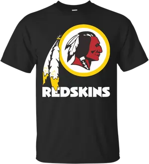 Redskins Logo Black Tshirt PNG Image