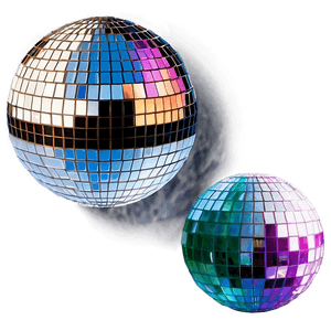 Reflective Disco Balls Party Decor PNG image with transparent background