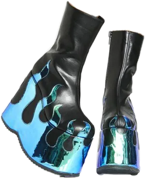 Reflective Heel Boots PNG Image