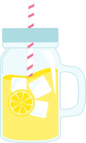 Refreshing Lemonade Mason Jar PNG Image