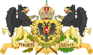 Regal_ Coat_of_ Arms_with_ Two_ Griffins PNG Image