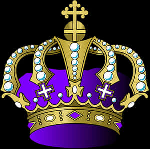 Regal Golden Crown Clipart PNG image with transparent background