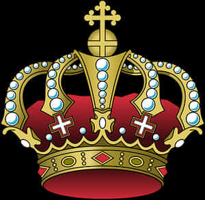 Regal Golden Crown Vector PNG with transparent background