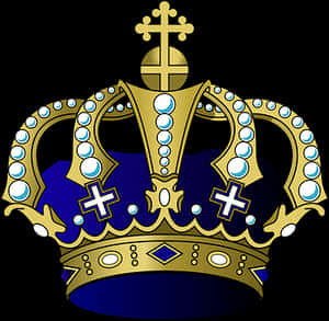 Regal Golden Crown Vector PNG image with transparent background