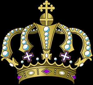 Regal Golden Crown Vector PNG image with transparent background