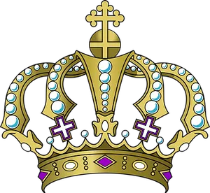 Regal Golden Crown Vector PNG Image