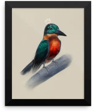 Regal Kingfisher Artwork PNG Image