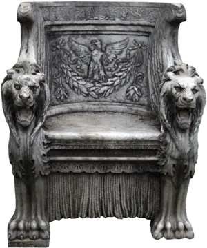 Regal Lion Throne Chair PNG Image