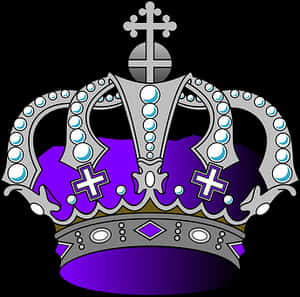 Regal Purple Crown Illustration PNG image with transparent background