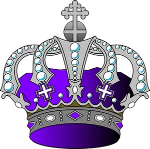 Regal Purple Crown Illustration PNG Image