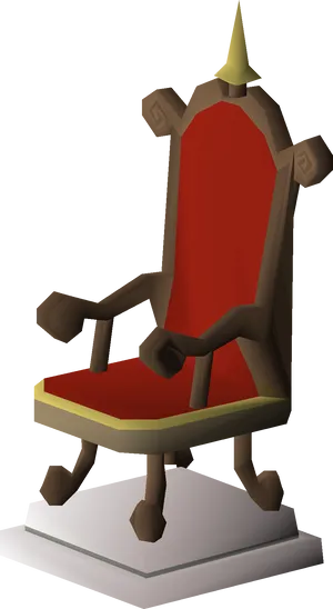 Regal Red Throne3 D Model PNG Image