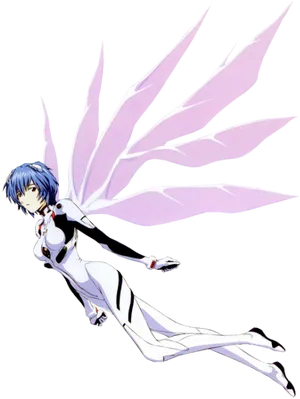 Rei Ayanamiwith Wings Evangelion PNG Image