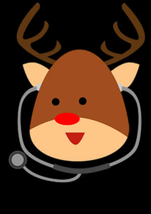 Reindeer Doctor Cartoon Illustration PNG image with transparent background