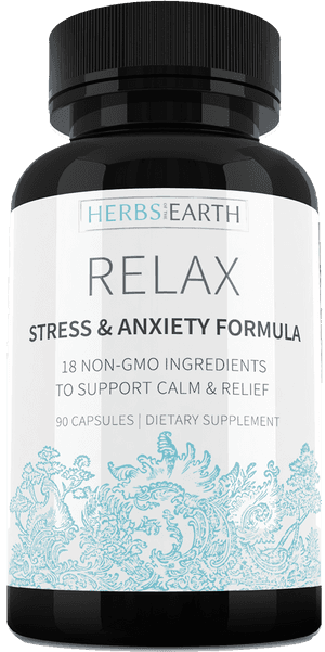Relax Stressand Anxiety Supplement Bottle PNG