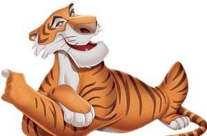 Relaxed Animated Tiger PNG image with transparent background