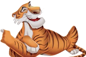 Relaxed Animated Tiger PNG Image