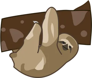 Relaxed Sloth Cartoon PNG Image