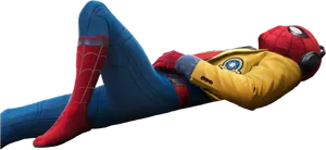 Relaxed Spiderman Lounging PNG Image