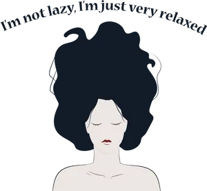 Relaxed Woman Quote Illustration PNG Image