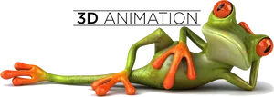 Relaxed3 D Frog Animation PNG Image