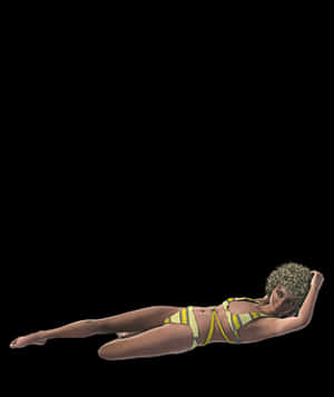 Relaxing Animated Characterin Bikini PNG image with transparent background